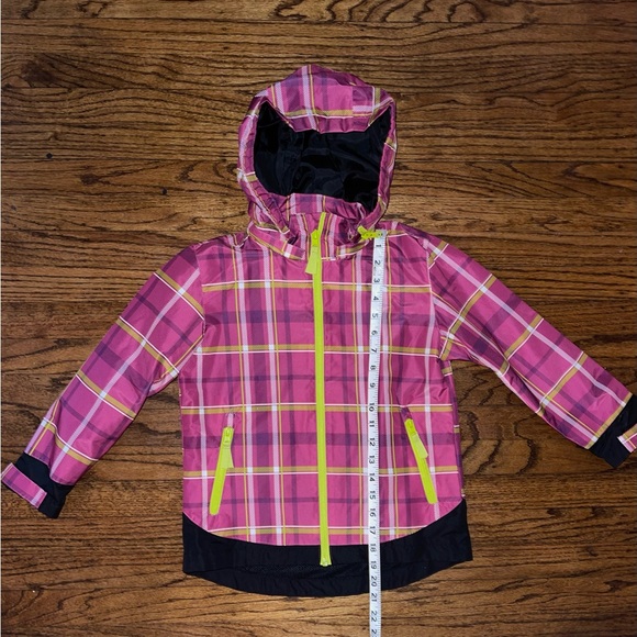 London Fog Pink and Yellow Plaid Kids Raincoat - Picture 6 of 6